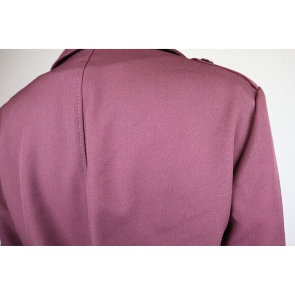 VINTAGE 70S WOMEN'S WINE PURPLE TRENCH COAT JACKET - MERVILLE - REMOVABLE LINER - Picture 14 of 16